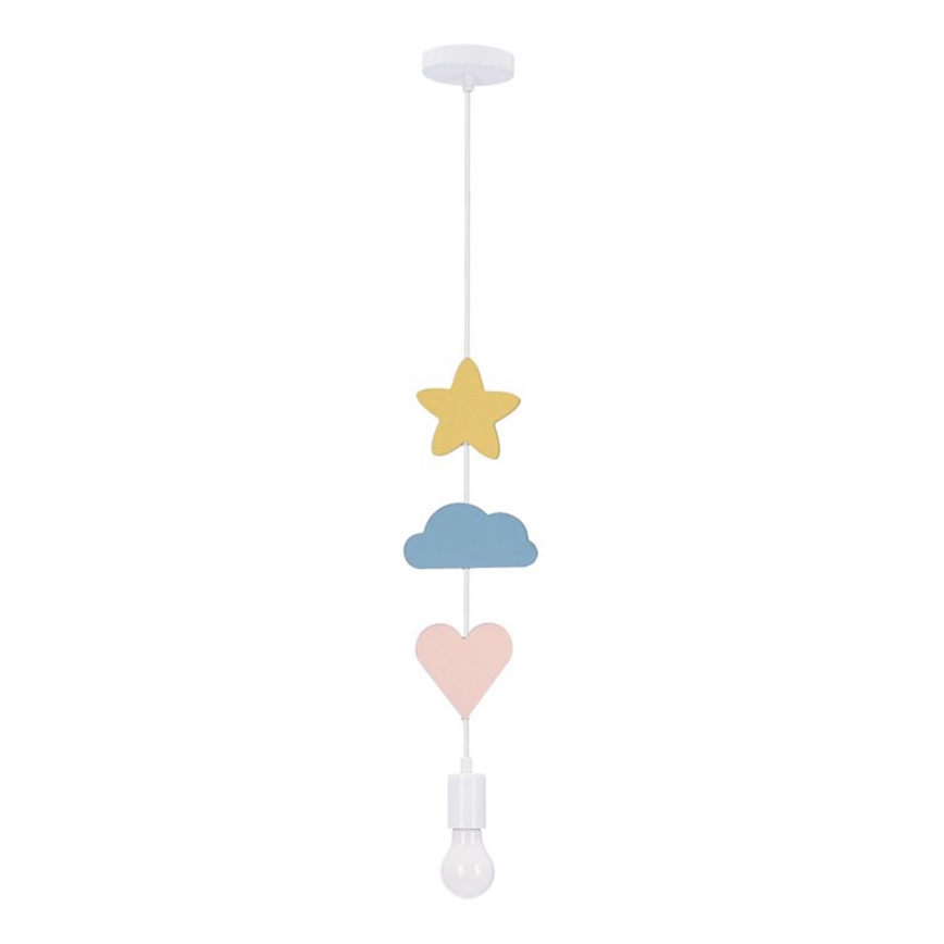 Suspension pour enfant sur câble TRIO 1xE27/20W/230V jaune/bleu/rose