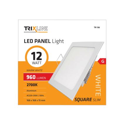 Suspension SQUARE LED/12W/230V 2700K