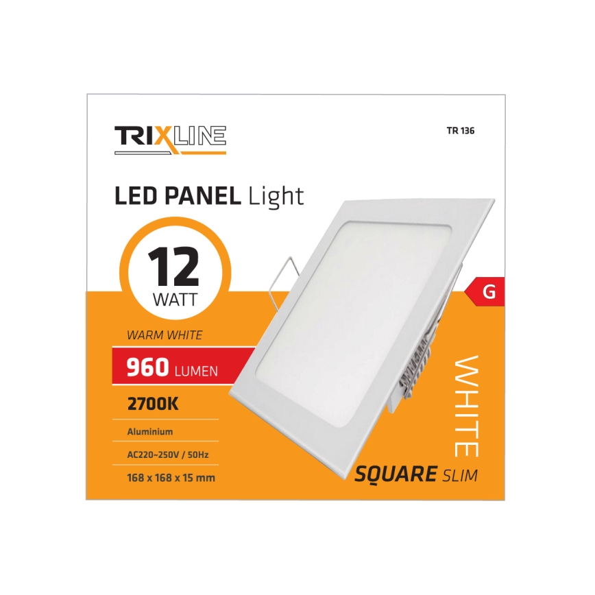 Suspension SQUARE LED/12W/230V 2700K