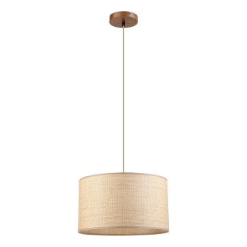 Suspension sur câble AIDA 1x E27/15W/230V Ø 35 cm chêne/raphia