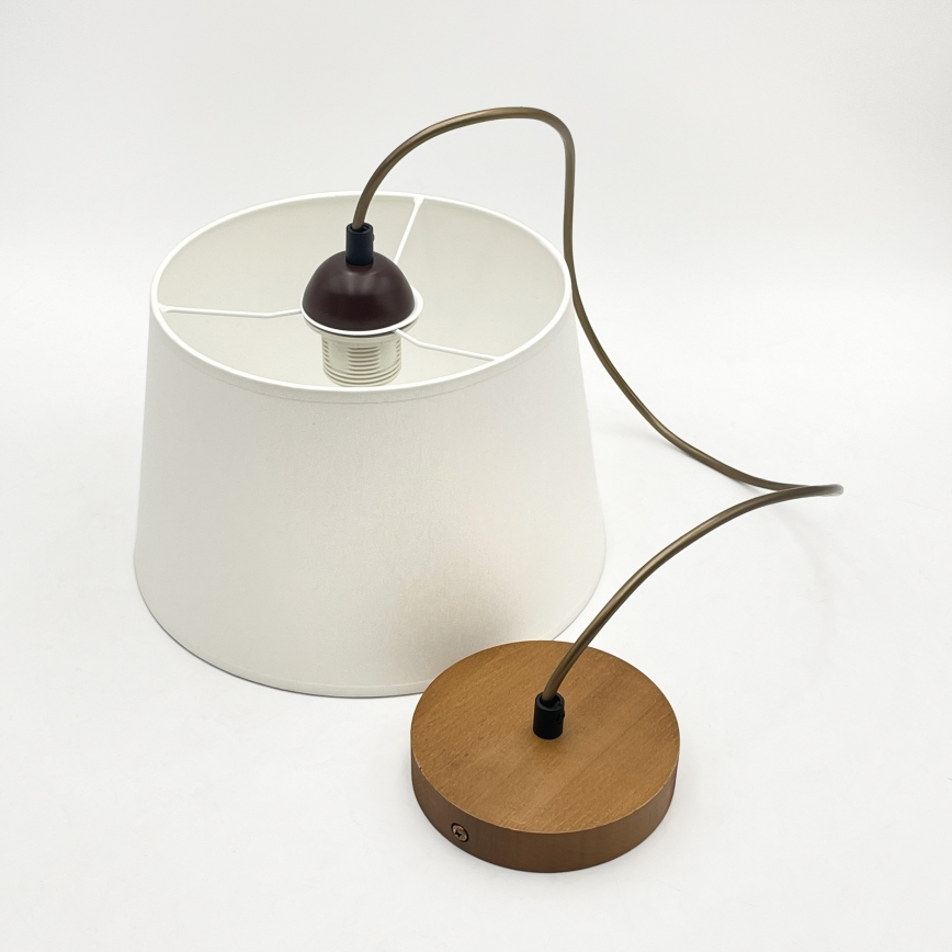Suspension sur câble AIDA 1xE27/60W/230V Ø 25 cm chêne/marron/blanc