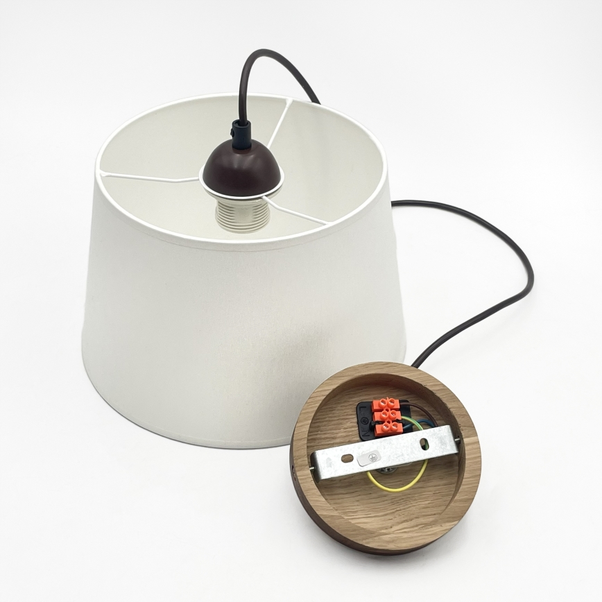 Suspension sur câble AIDA 1xE27/60W/230V Ø 25 cm chêne/noyer/blanc