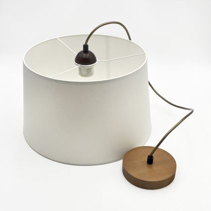 Suspension sur câble AIDA 1xE27/60W/230V Ø 35 cm chêne/marron/blanc