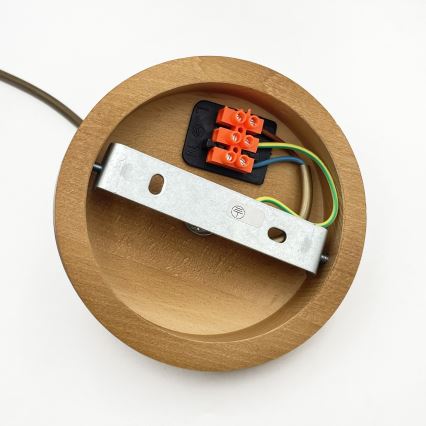 Suspension sur câble AIDA 1xE27/60W/230V Ø 35 cm chêne/marron/blanc