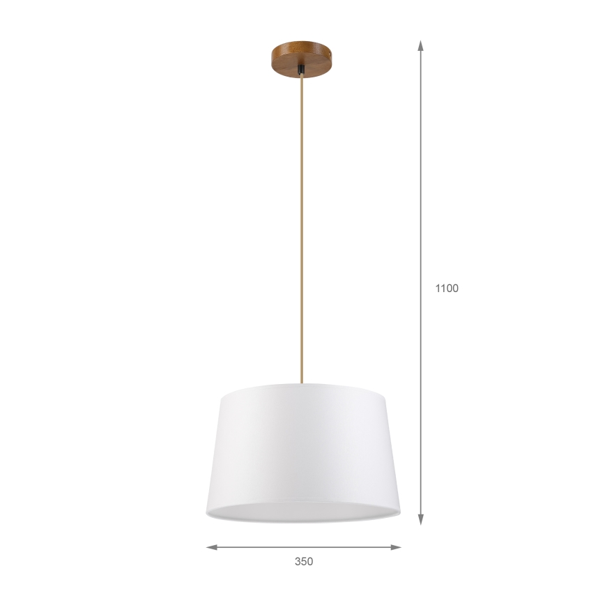 Suspension sur câble AIDA 1xE27/60W/230V Ø 35 cm chêne/marron/blanc