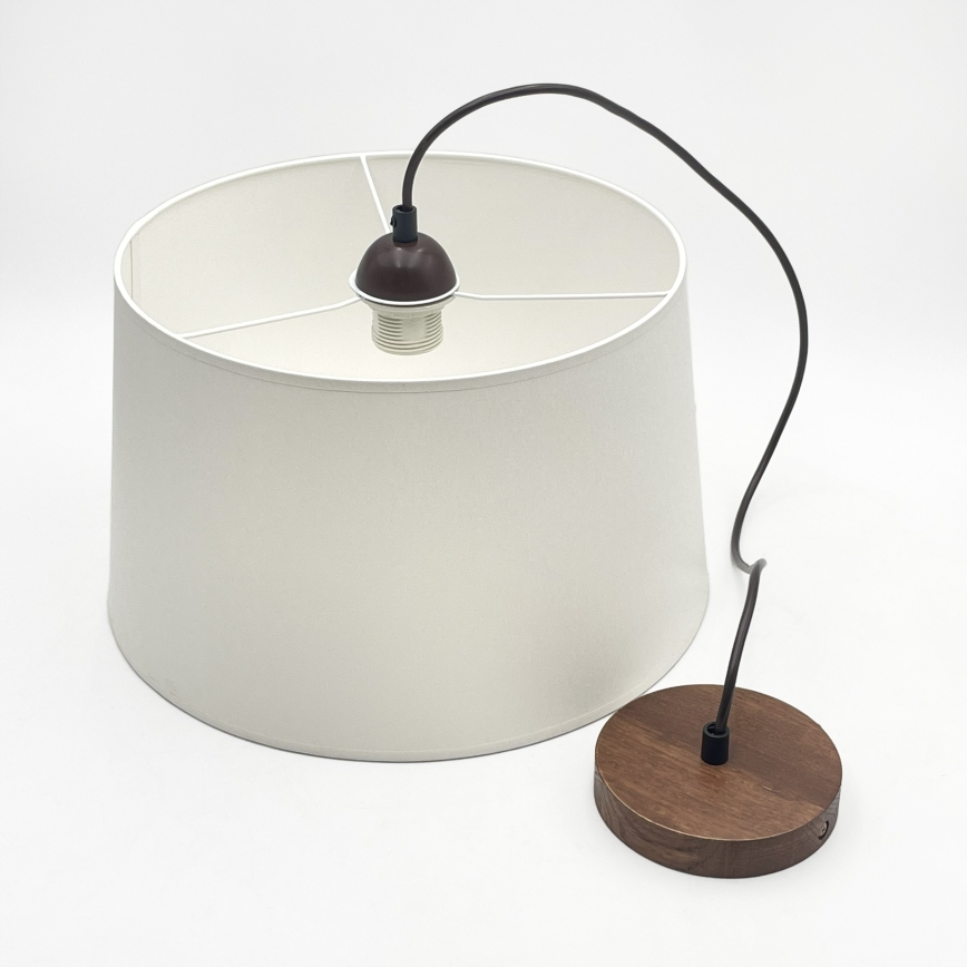 Suspension sur câble AIDA 1xE27/60W/230V Ø 35 cm chêne/noyer/blanc