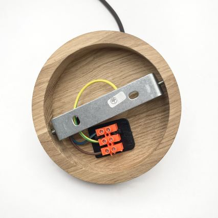 Suspension sur câble AIDA 1xE27/60W/230V Ø 35 cm chêne/noyer/blanc