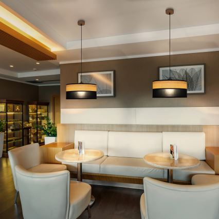 Suspension sur câble ALBA 1xE27/15W/230V Ø 45 cm noir/marron