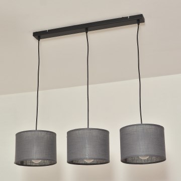 Suspension sur câble ALBA 3xE27/15W/230V grise