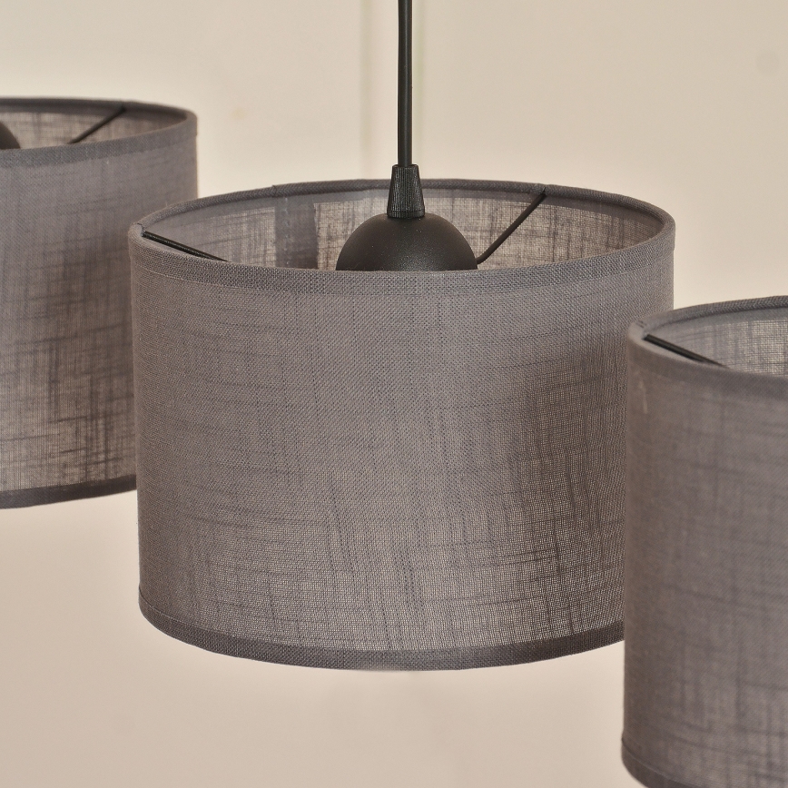 Suspension sur câble ALBA 3xE27/15W/230V grise