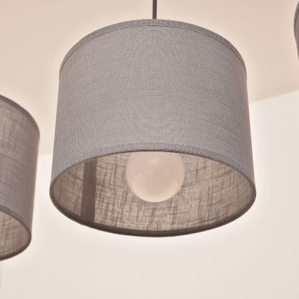 Suspension sur câble ALBA 3xE27/15W/230V grise