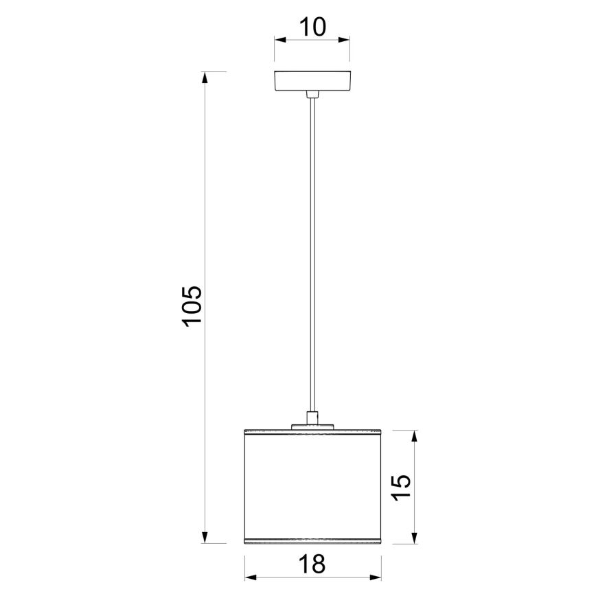 Suspension sur câble ARDEN 1xE27/15W/230V Ø 18 cm beige