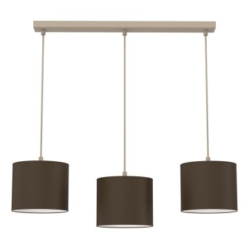 Suspension sur câble ARDEN 3xE27/15W/230V beige/marron
