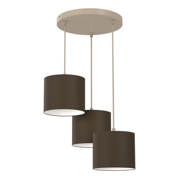 Suspension sur câble ARDEN 3xE27/15W/230V Ø 30 cm beige/marron