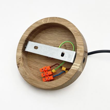 Suspension sur câble ASTA 1xE27/60W/230V Ø 28 cm chêne