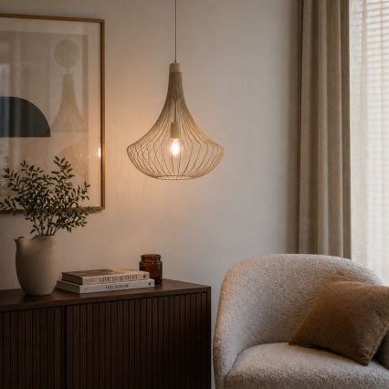 Suspension sur câble BALERINA 1xE27/15W/230V beige