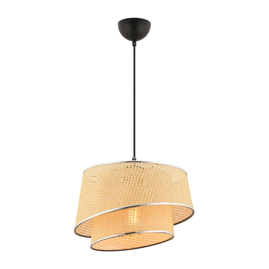 Suspension sur câble BARETTE 1xE27/60W/230V beige/chrome brillant
