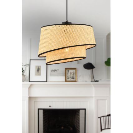 Suspension sur câble BARETTE 1xE27/60W/230V beige/noir