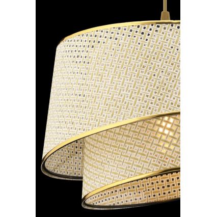 Suspension sur câble BARETTE 1xE27/60W/230V crème/dorée