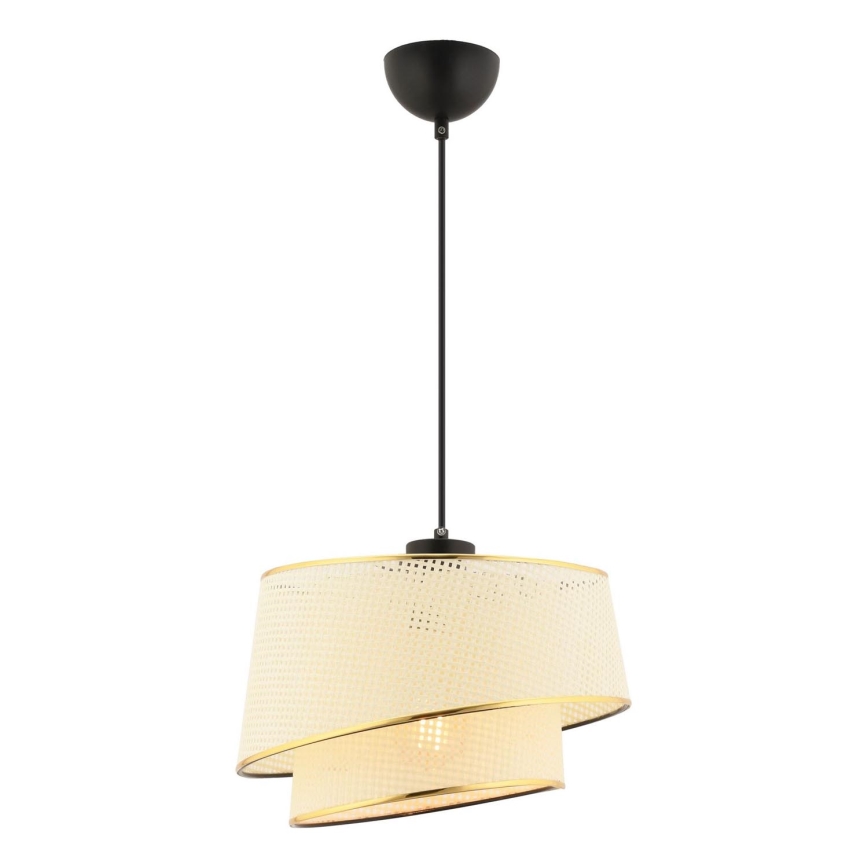 Suspension sur câble BARETTE 1xE27/60W/230V crème/dorée