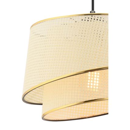 Suspension sur câble BARETTE 1xE27/60W/230V crème/dorée