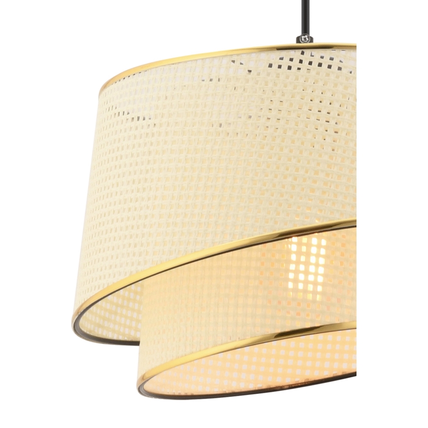 Suspension sur câble BARETTE 1xE27/60W/230V crème/dorée