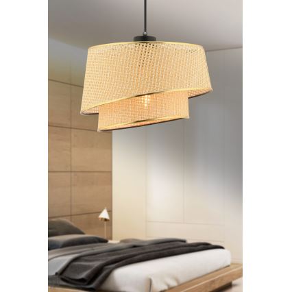 Suspension sur câble BARETTE 1xE27/60W/230V, finition marron/doré