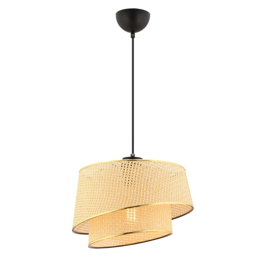 Suspension sur câble BARETTE 1xE27/60W/230V, finition marron/doré
