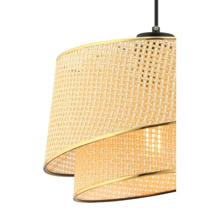Suspension sur câble BARETTE 1xE27/60W/230V, finition marron/doré