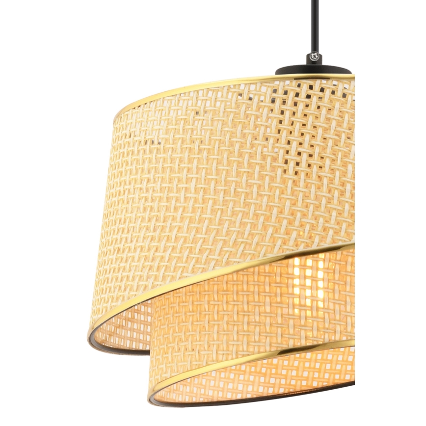 Suspension sur câble BARETTE 1xE27/60W/230V, finition marron/doré