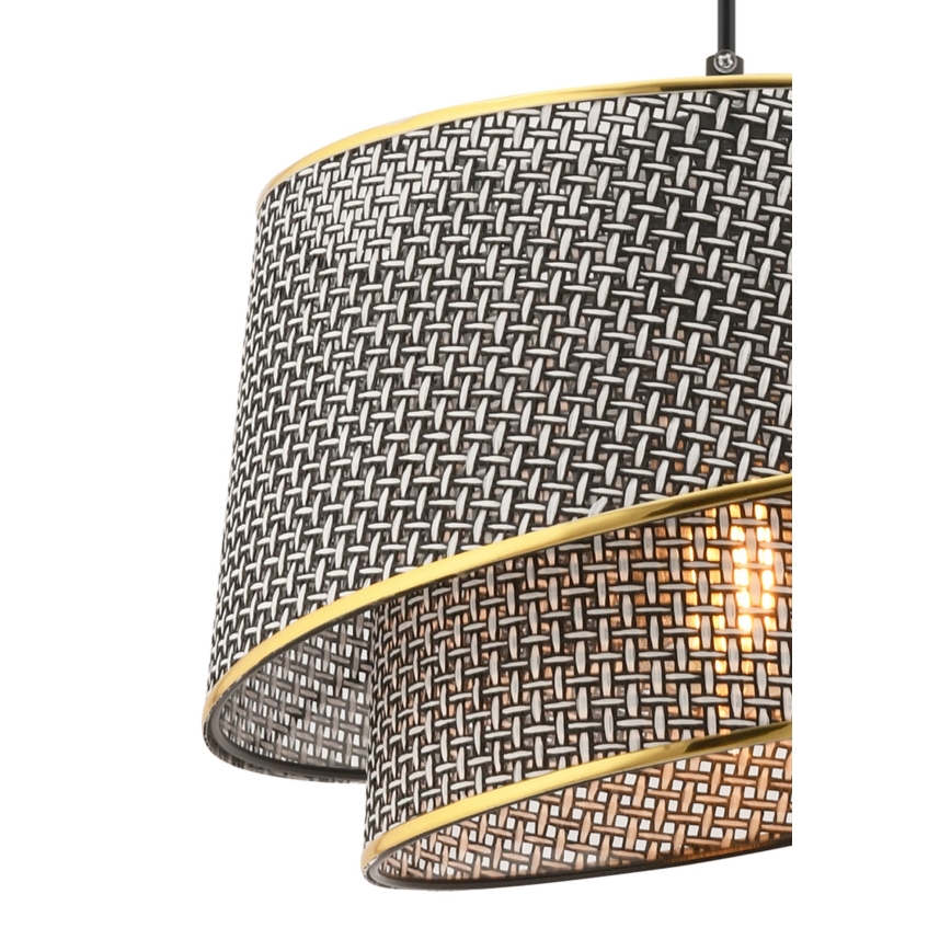 Suspension sur câble BARETTE 1xE27/60W/230V gris/doré