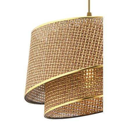 Suspension sur câble BARETTE 1xE27/60W/230V marron/doré