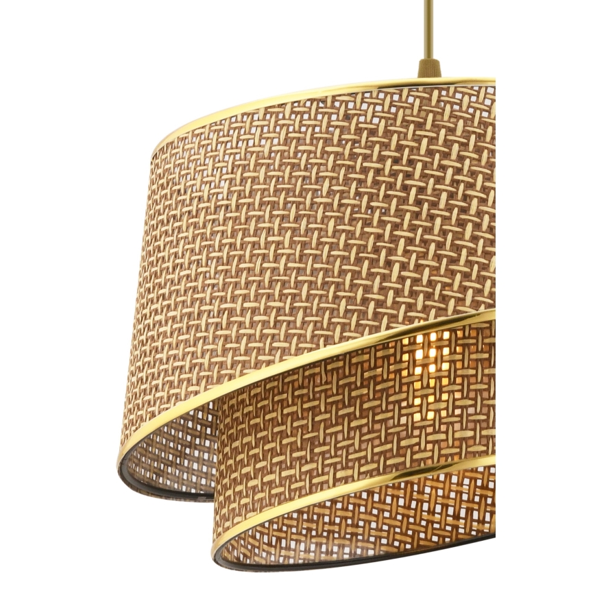 Suspension sur câble BARETTE 1xE27/60W/230V marron/doré