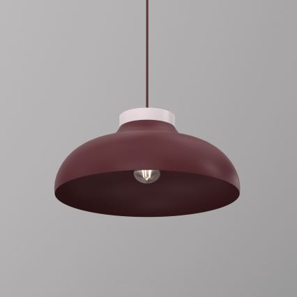 Suspension sur câble BASCA 1xE27/15W/230V bordeaux/crème