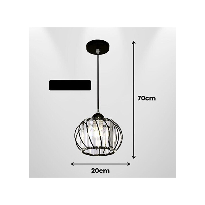 Suspension sur câble BELLA 1xE27/40W/230V noire