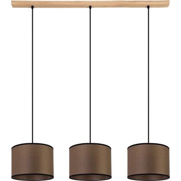 Suspension sur câble BENITA 3xE27/40W/230V marron/chêne