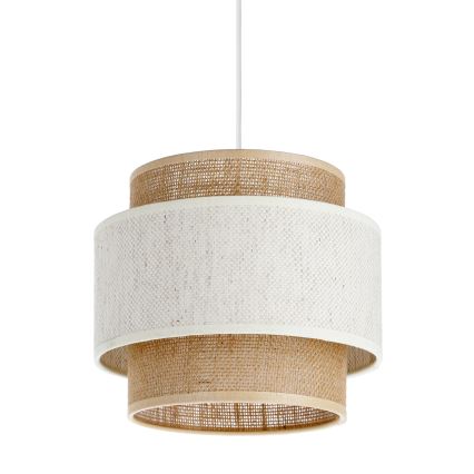 Suspension sur câble BOHO 1xE27/60W/230V Ø 20 cm crème/jute