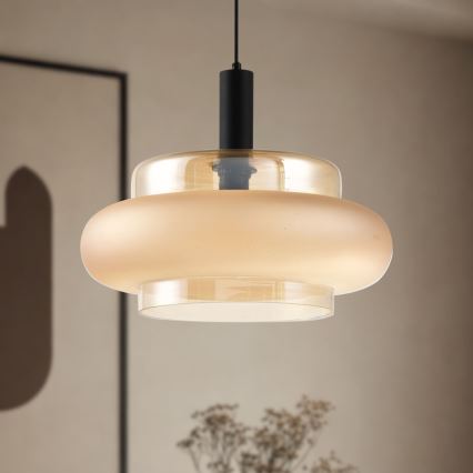 Suspension sur câble BRIZI 1xE27/40W/230V beige/fumé