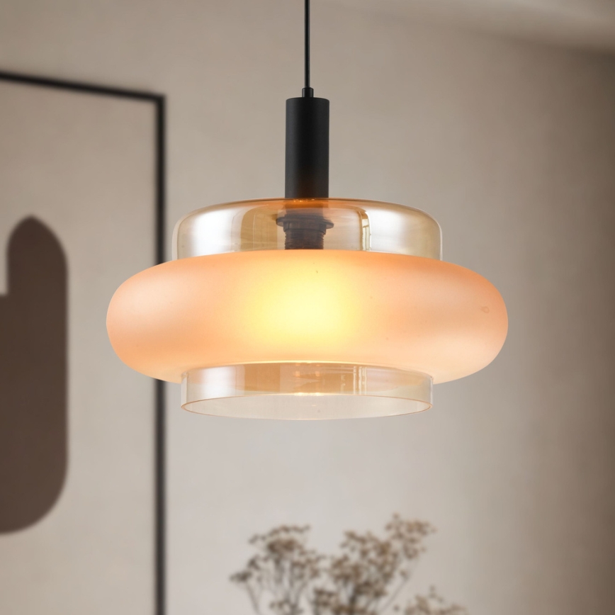 Suspension sur câble BRIZI 1xE27/40W/230V beige/fumé