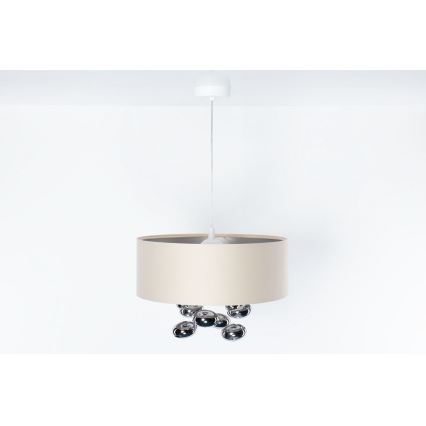 Suspension sur câble BUBBLE 1xE27/60W/230V Ø 40 cm beige