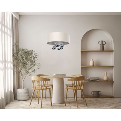 Suspension sur câble BUBBLE 1xE27/60W/230V Ø 50 cm beige