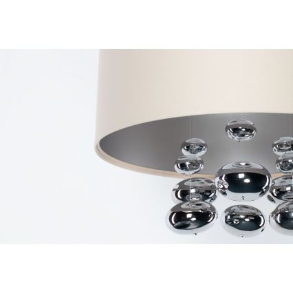 Suspension sur câble BUBBLE 1xE27/60W/230V Ø 50 cm beige