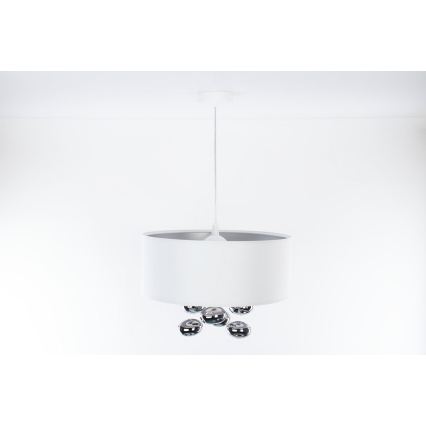 Suspension sur câble BUBBLE 1xE27/60W/230V Ø 50 cm blanche