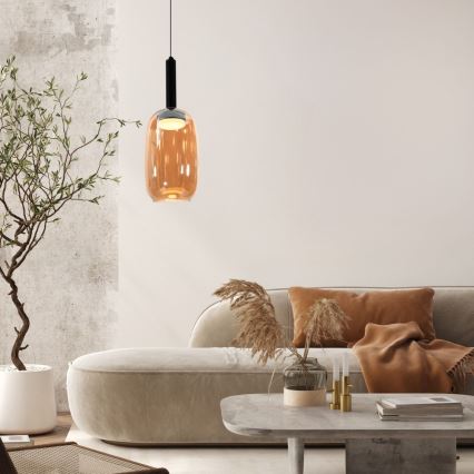Suspension sur câble BUENO 1xGX53/9W/230V Ø 15 cm brun fumé