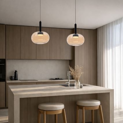 Suspension sur câble BUENO 1xGX53/9W/230V Ø 25 cm beige fumé