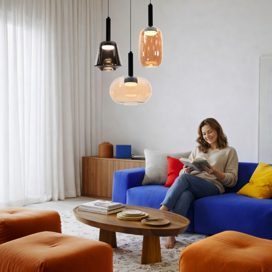 Suspension sur câble BUENO 1xGX53/9W/230V Ø 25 cm beige fumé