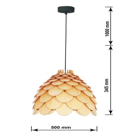 Suspension sur câble BURGO 1xE27/60W/230V Ø 50 cm