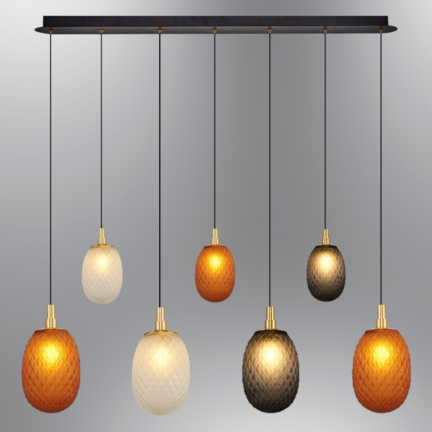 Suspension sur câble CACTUS 7xG9/5W/230V cuivrée/grise/blanche