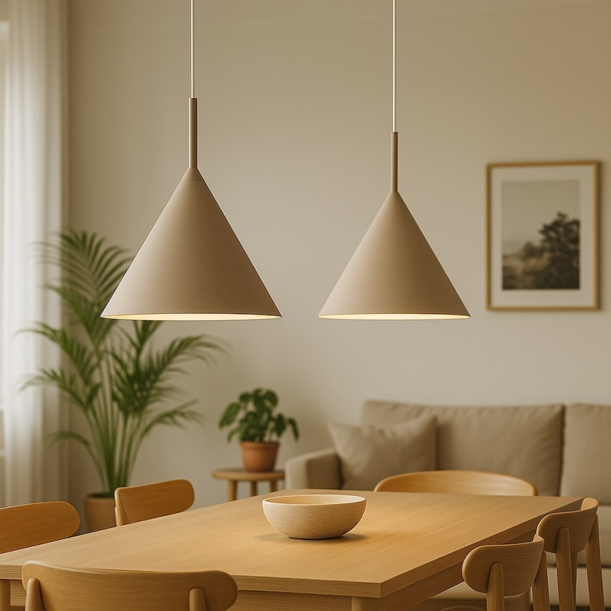 Suspension sur câble CAPITAL 1xGX53/15W/230V diam. 32 cm beige