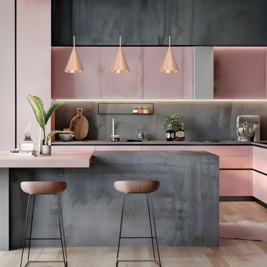 Suspension sur câble CAPITAL 1xGX53/15W/230V Ø 17 cm or rose